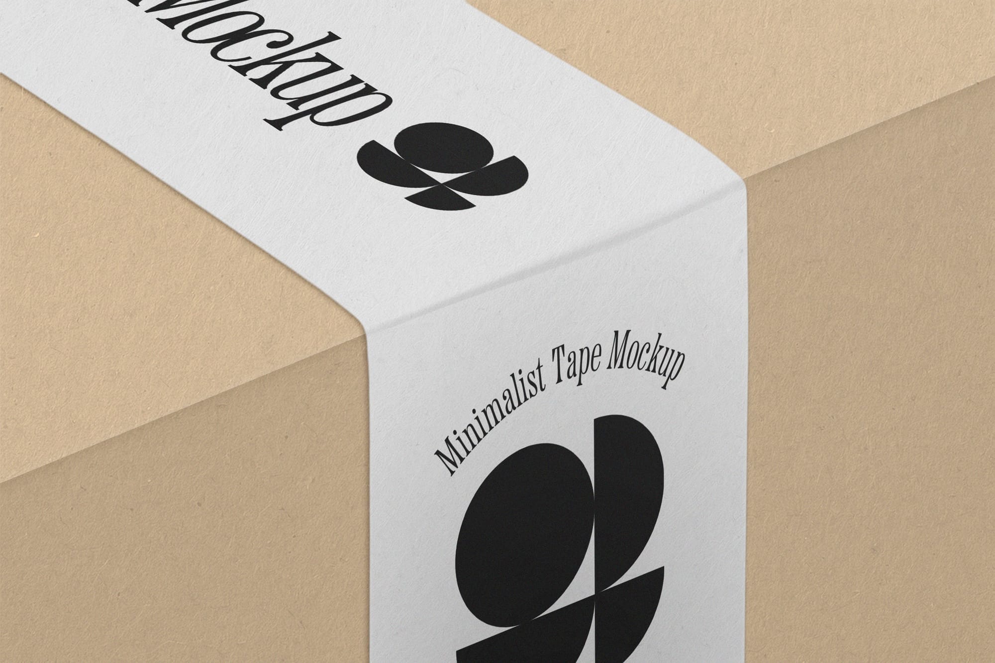 Custom Branding Tape Mockup on Kraft Package Box