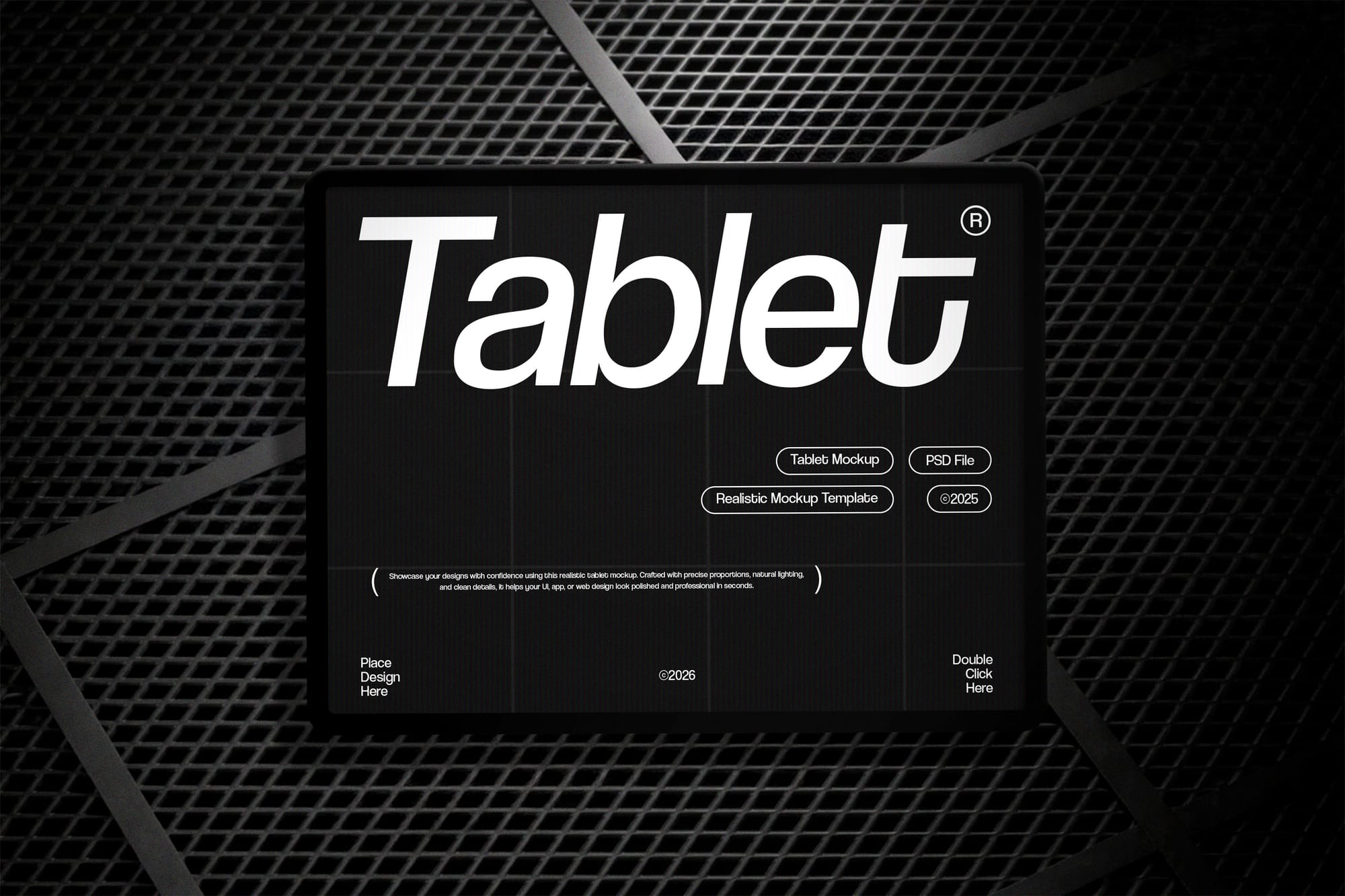Midnight Grid Tablet Mockup