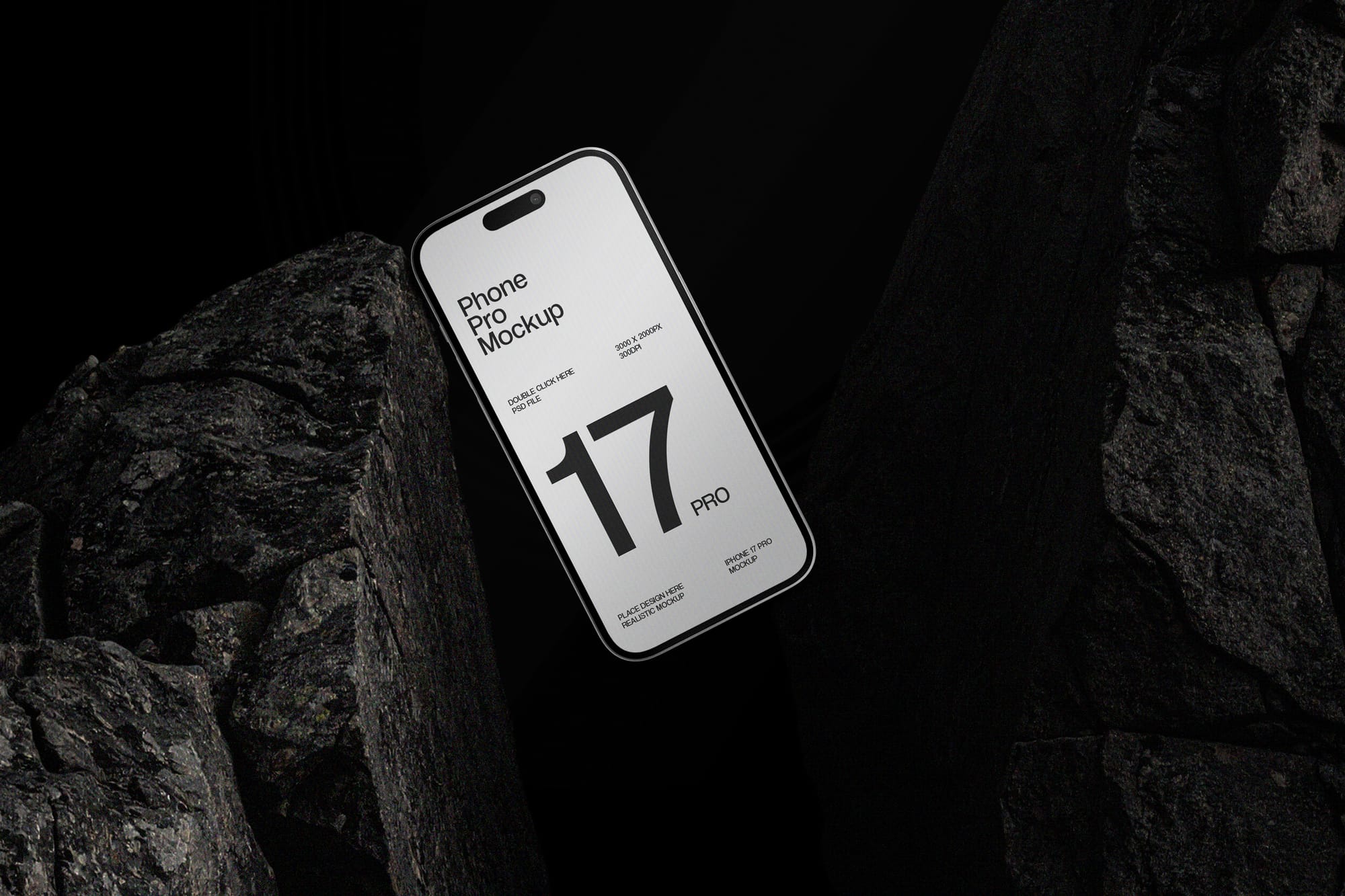 Dark Stone Phone Mockup