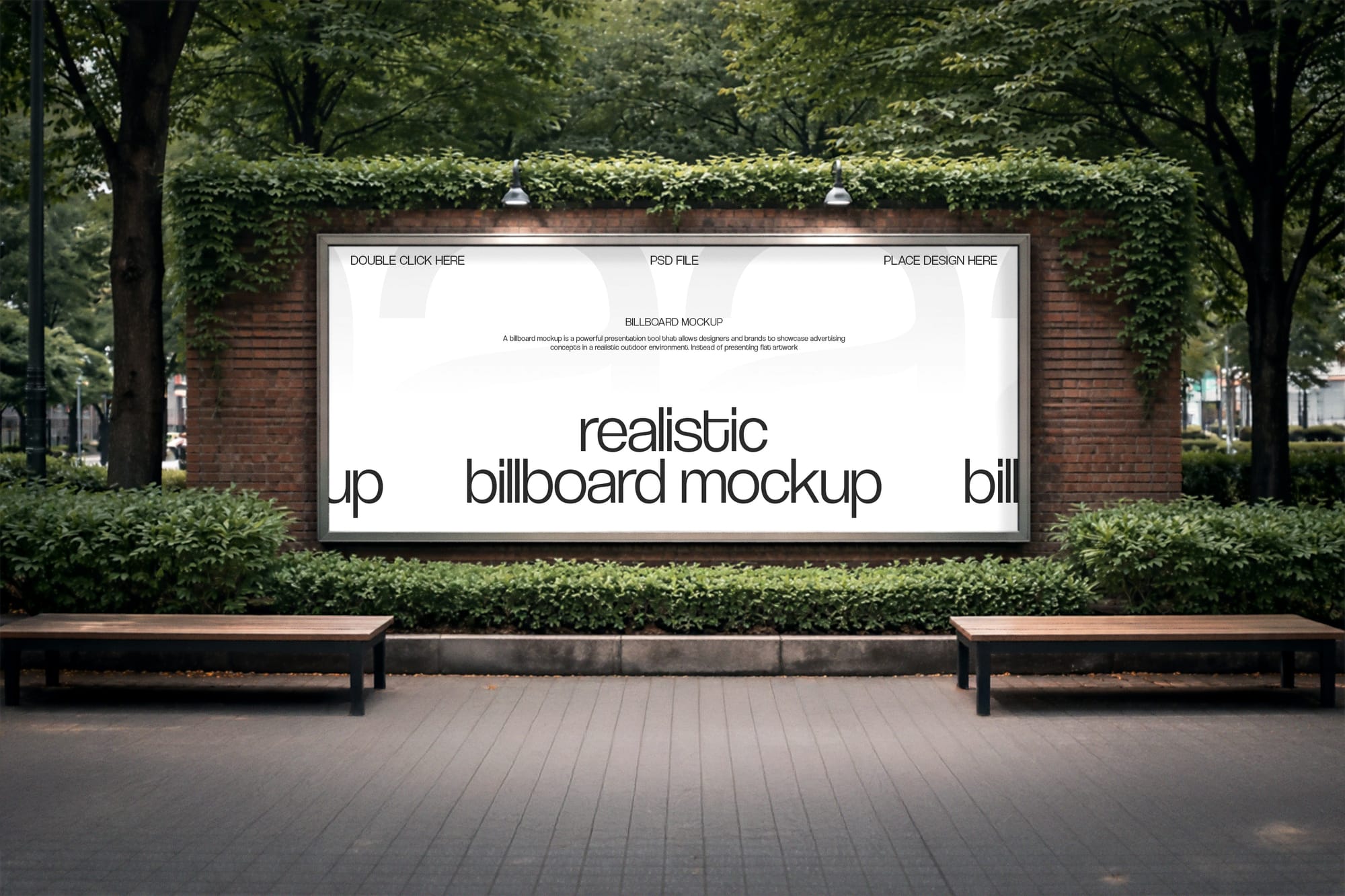 Park Scene Billboard Mockup