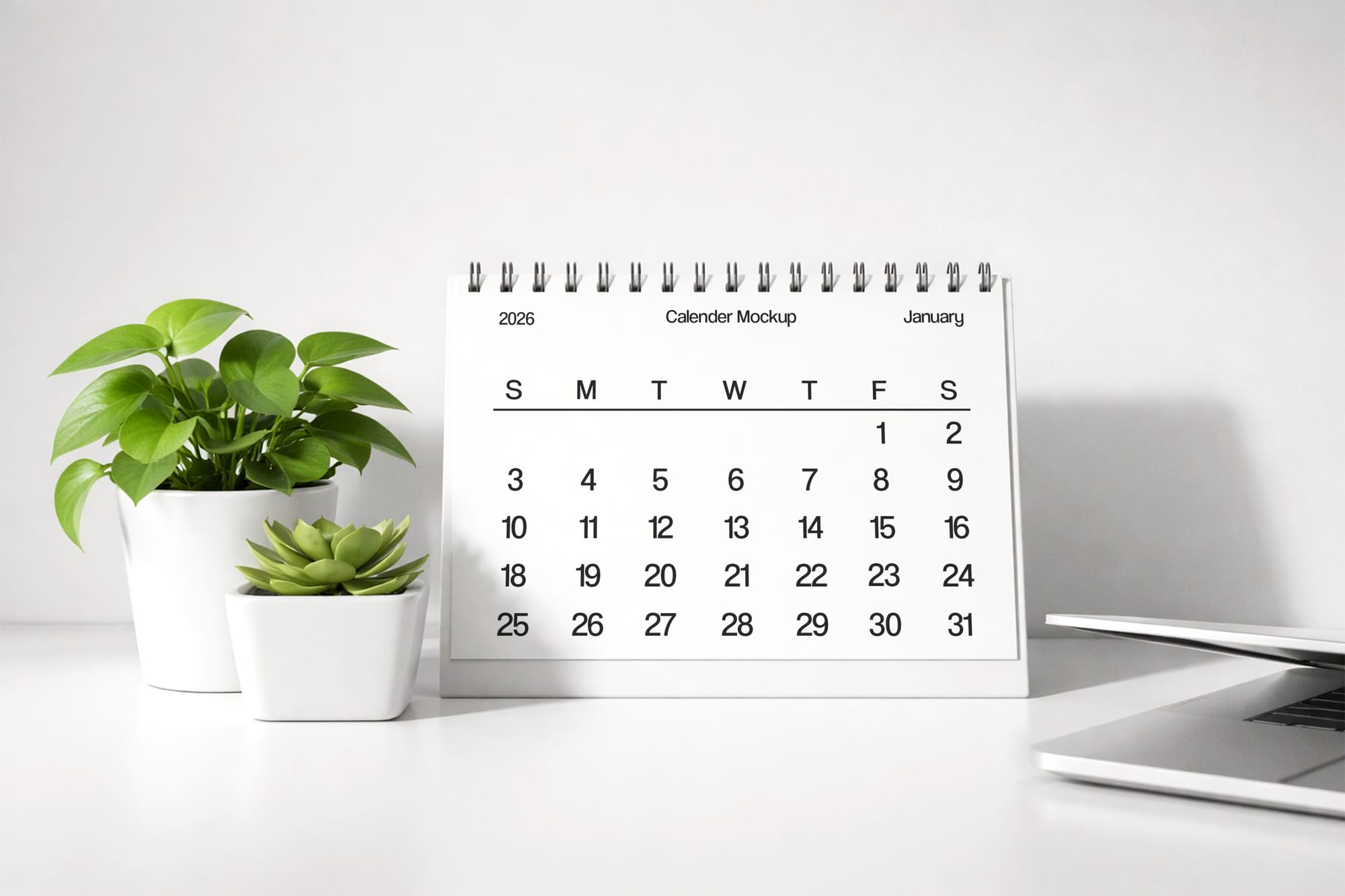 Modern Desk Calendar Mockup