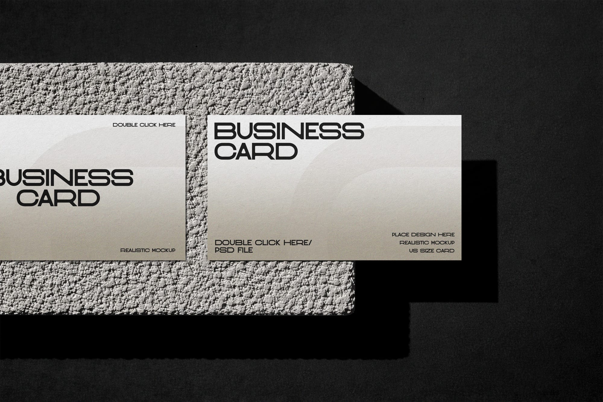 Concrete Block Business Card Mockup