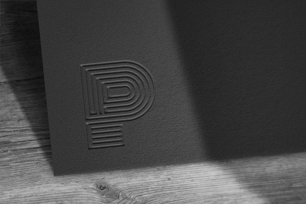 Embossed Black Logo Mockup