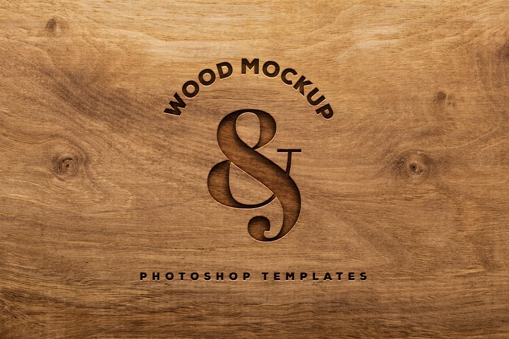 Engraved Wood Logo Mockup