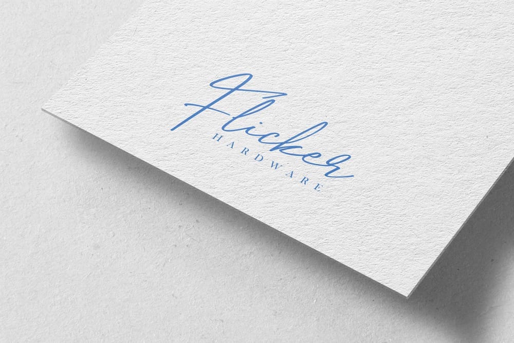 Flicker Hardware Paper Texture Logo Mockup