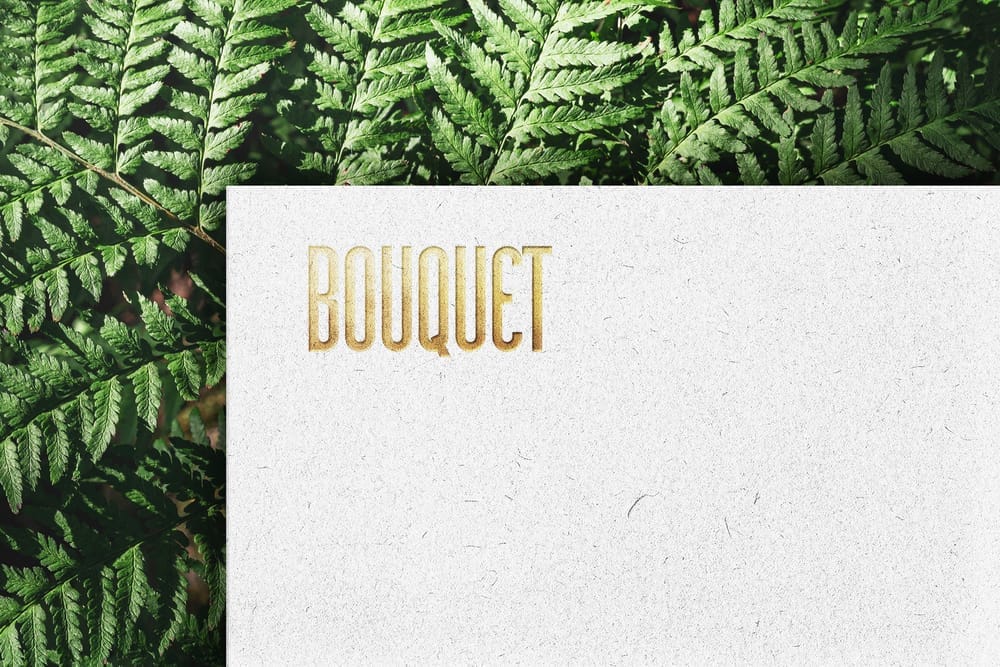 Gold Bouquet Logo Mockup