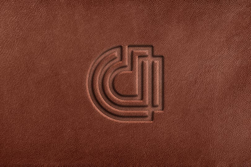 Leather Logo Mockup Brown Color