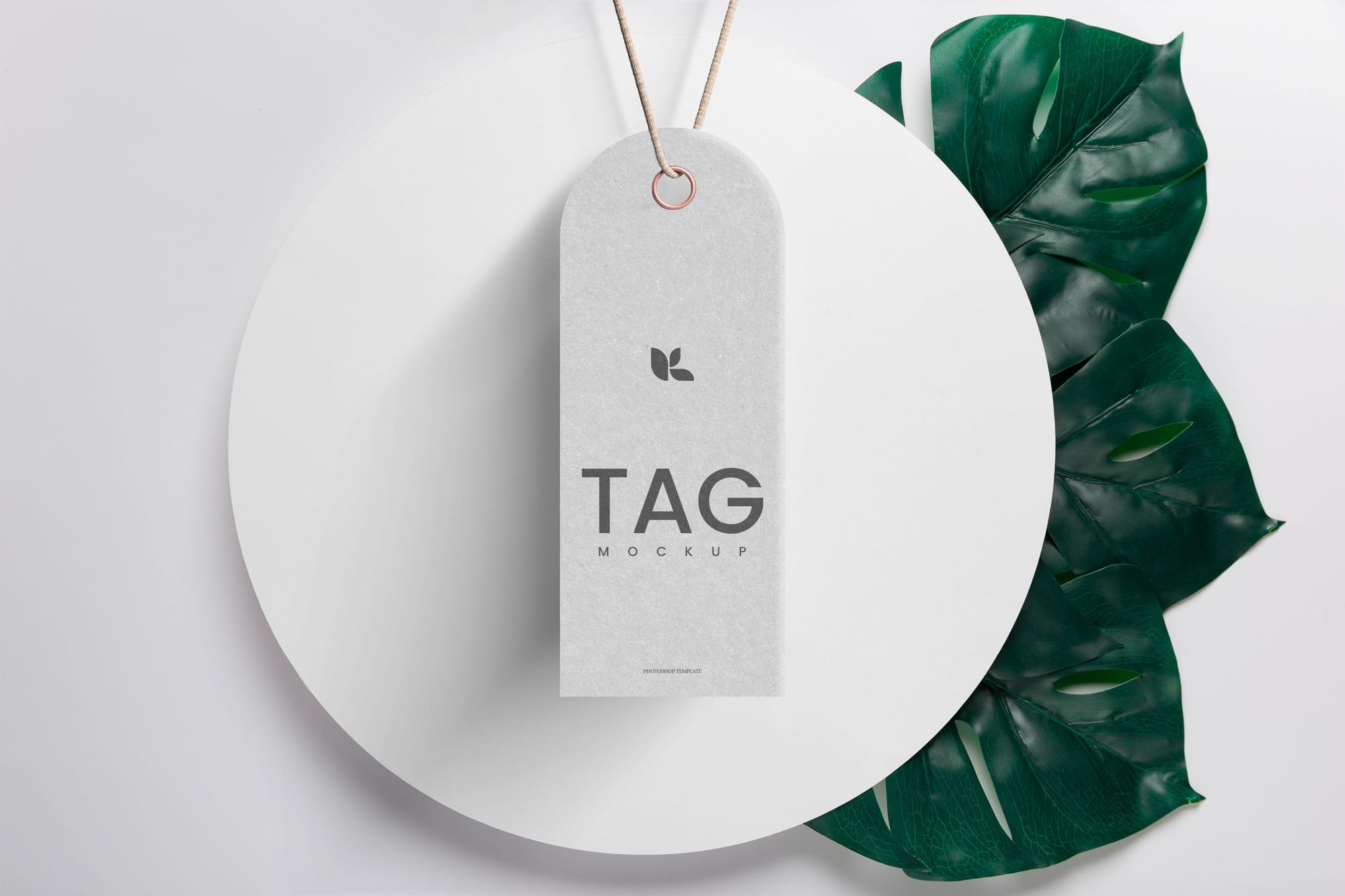 Minimal Brand Tag Mockup on Podium