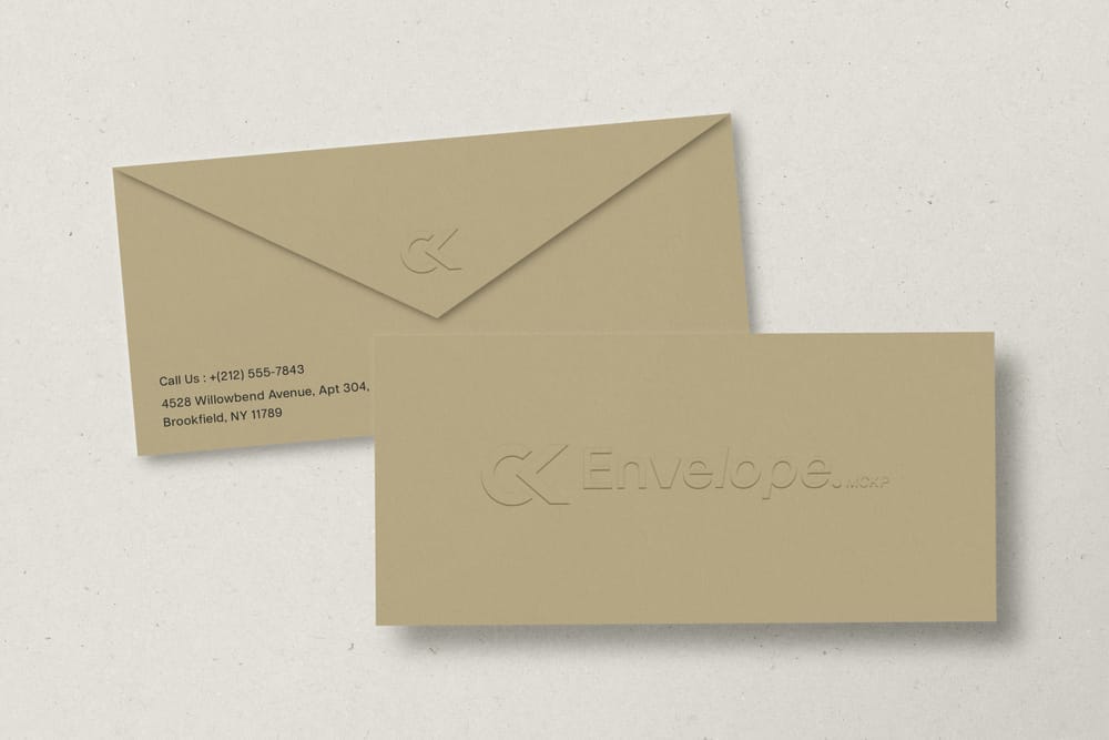 Minimalist Kraft Envelope Mockup