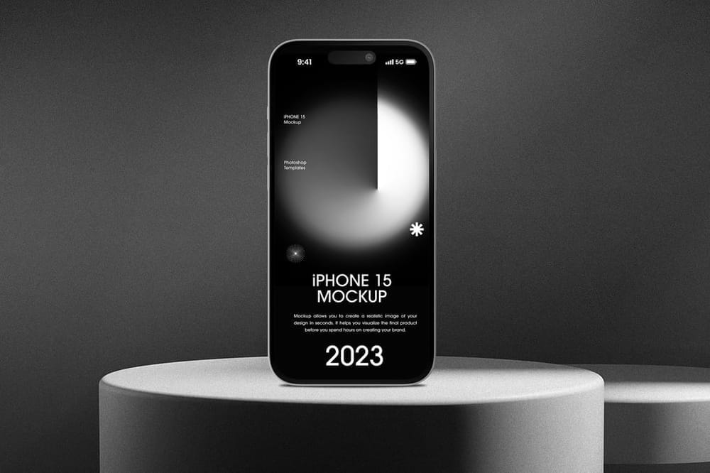 Modern iPhone 15 Pro Mockup Scene