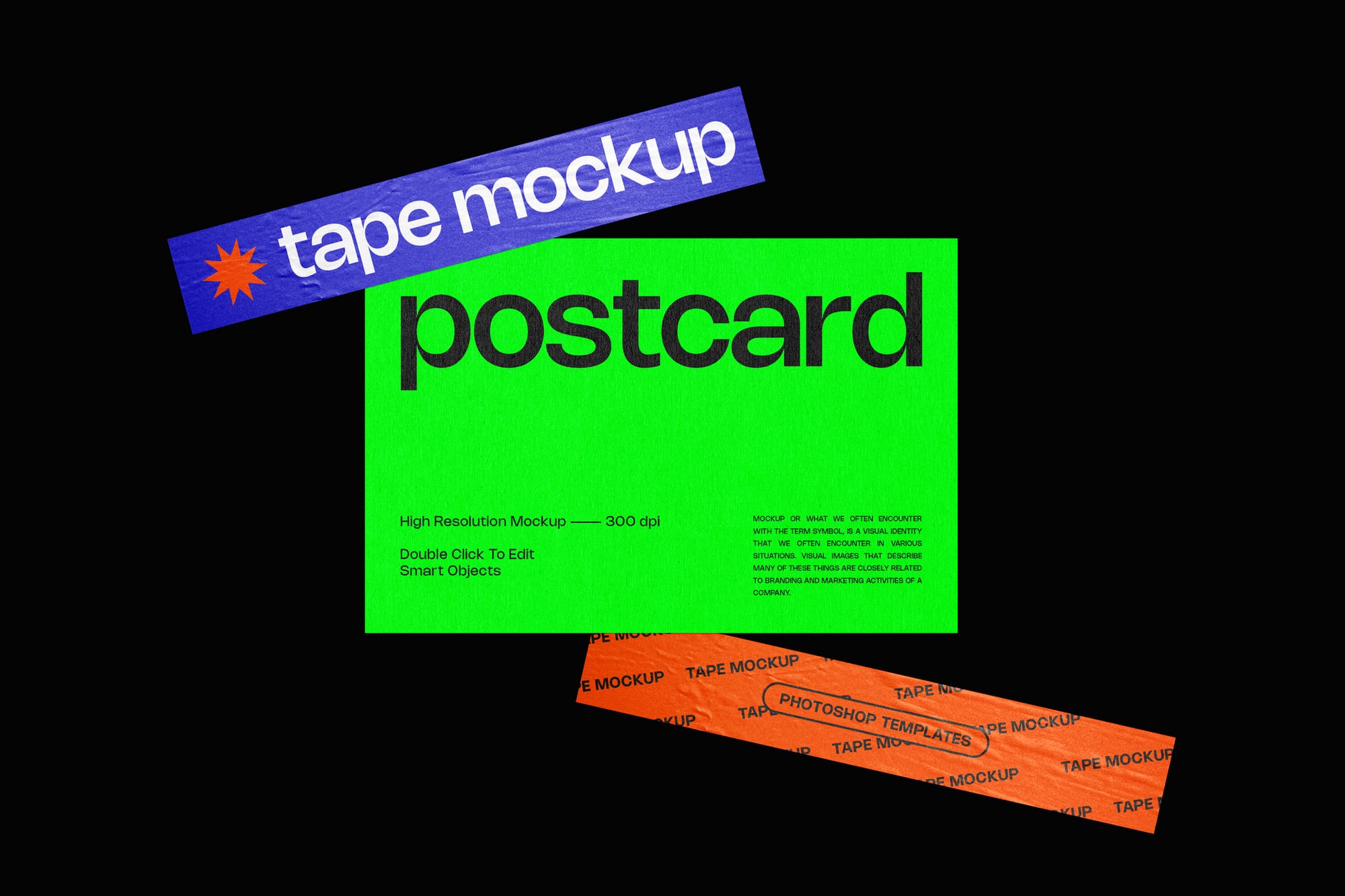 Postcard and Tape Mockup