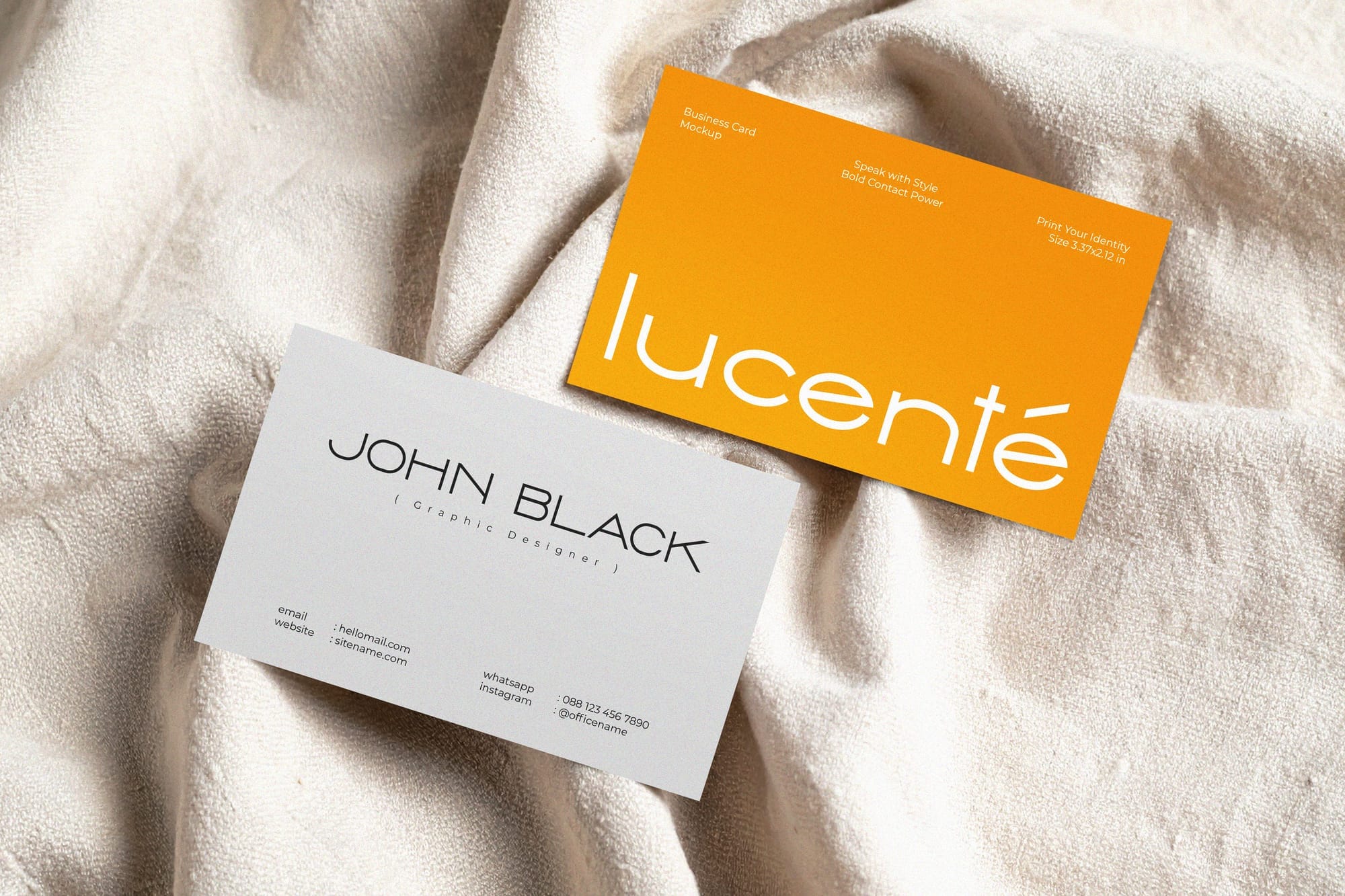 Soft Fabric Business Card Mockup