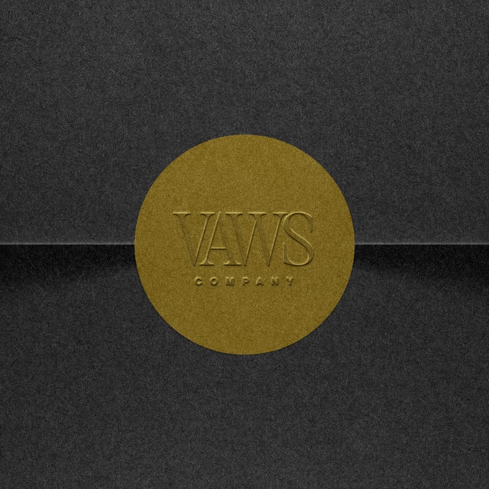 Stamp Logo Mockup with Gold Foil