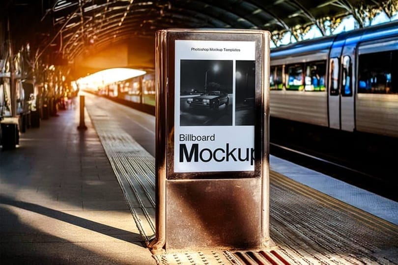 Realistic Stand Billboard Mockup