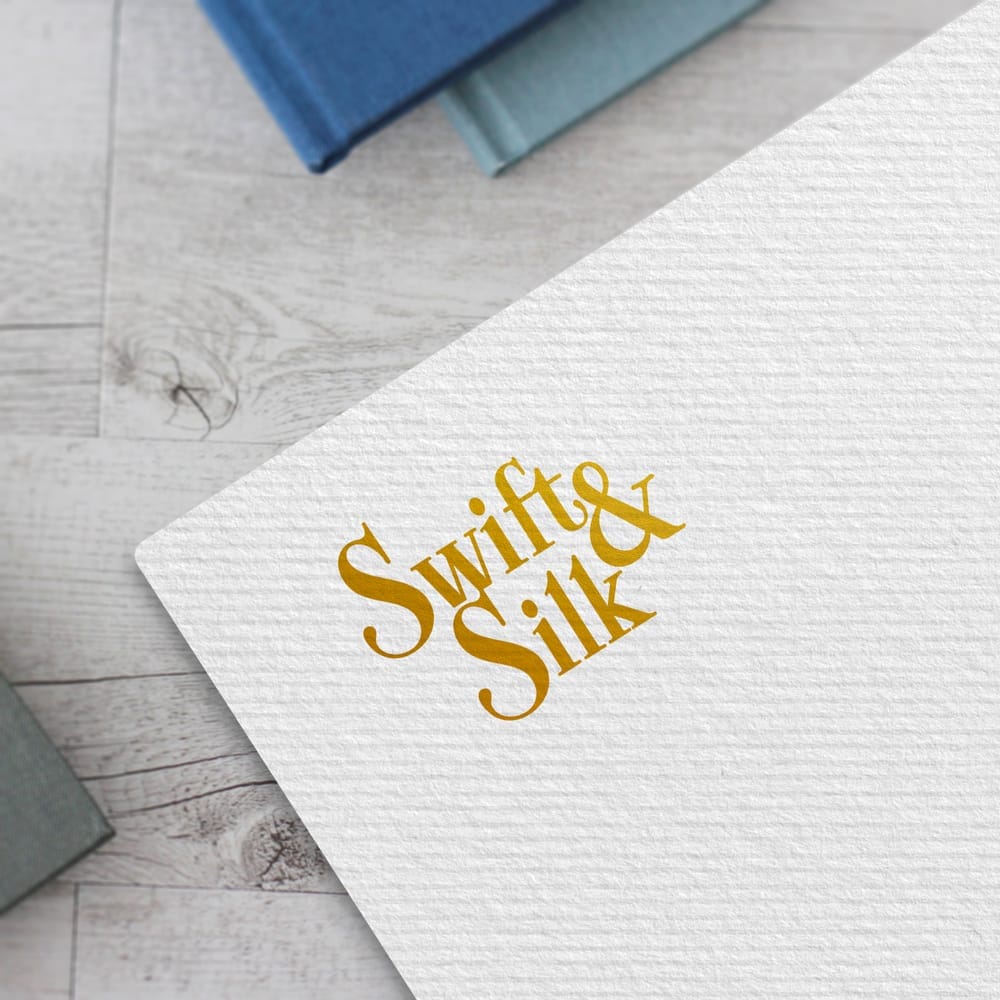 Swift Silk Gold Logo Mockup