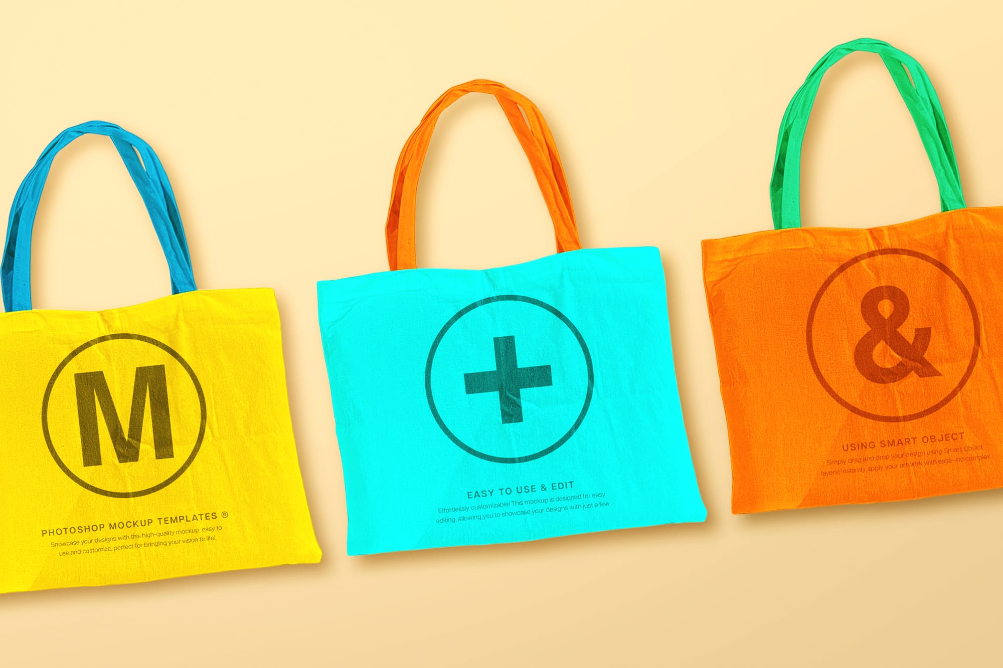 Three Totebag Mockup