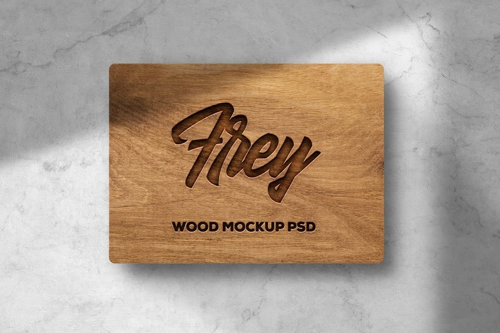 Wood Logo Mockup