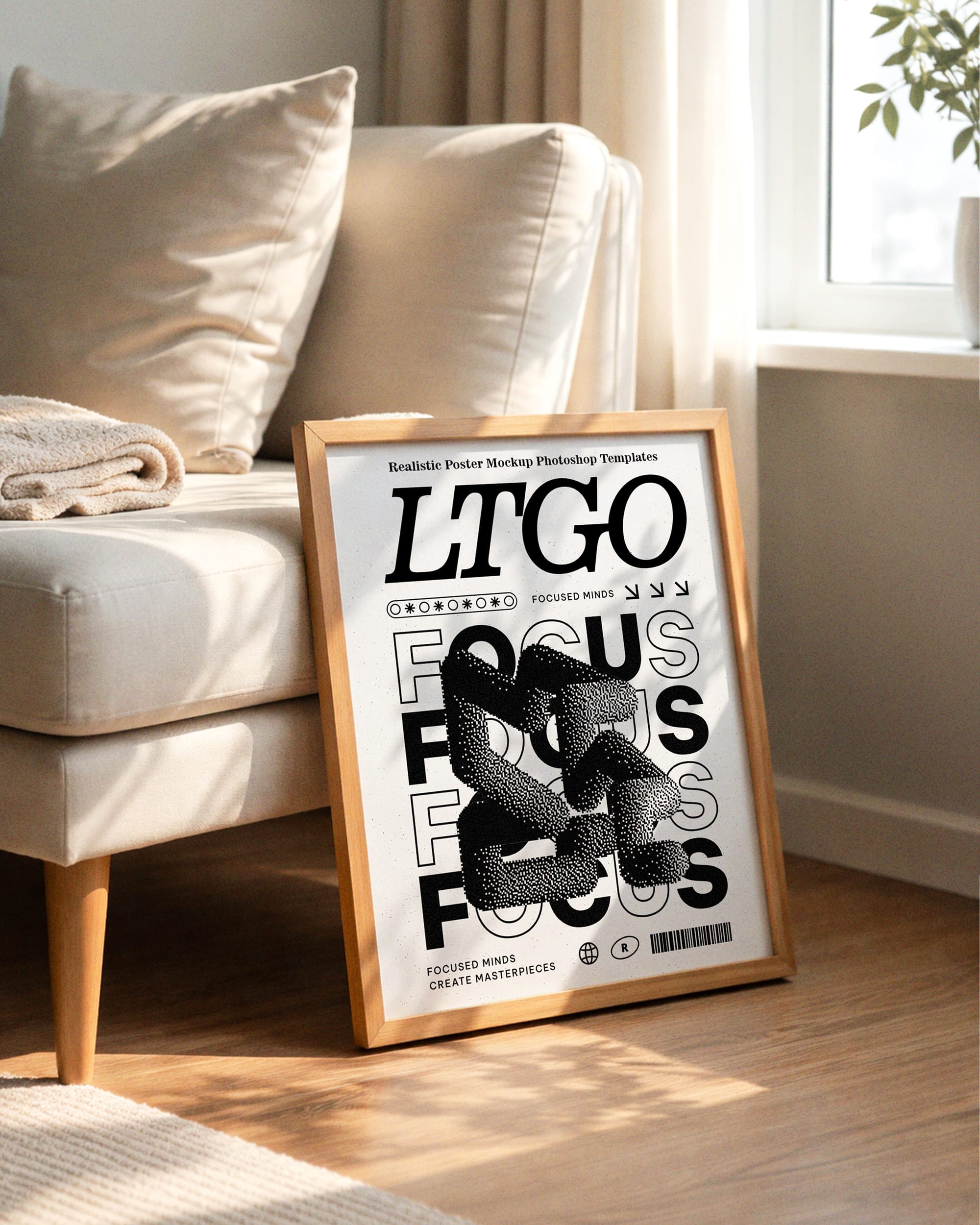 Cozy Living Room Poster Mockup