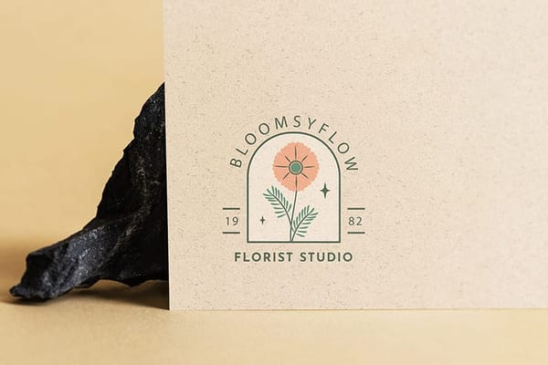 Bloomsy Flow Florist Logo Mockup