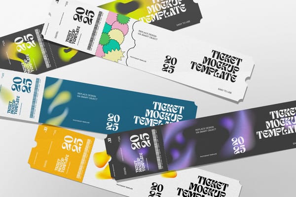 Paper Ticket Mockup