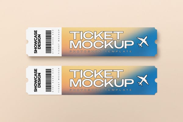 Gradient Ticket Mockup