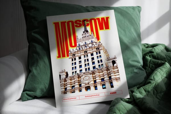 Elegant Poster Mockup on Bed Pillow
