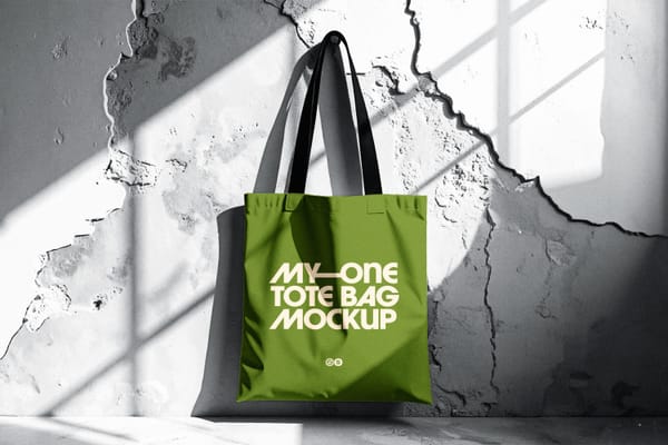 Hanging Tote Bag Mockup with Black Strap