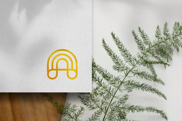 Minimalist Logo Mockup with Green Leaf