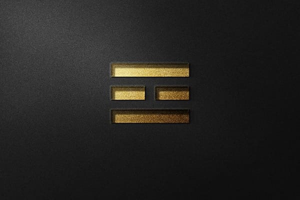 Realistic Deboss Branding Gold Paper Logo Mockup