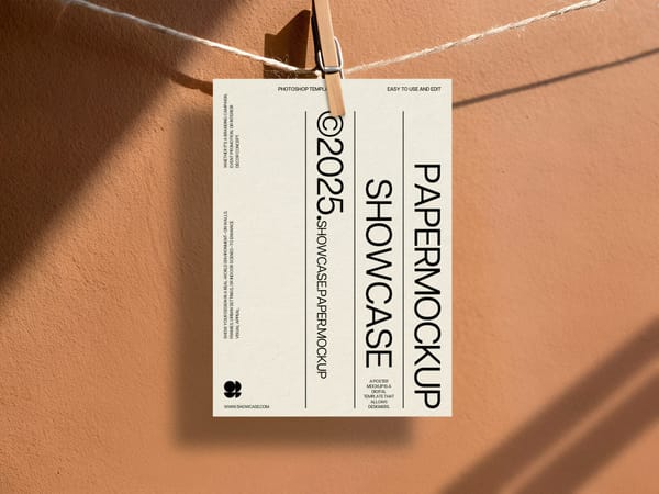 Sunlit Hanging Paper Mockup
