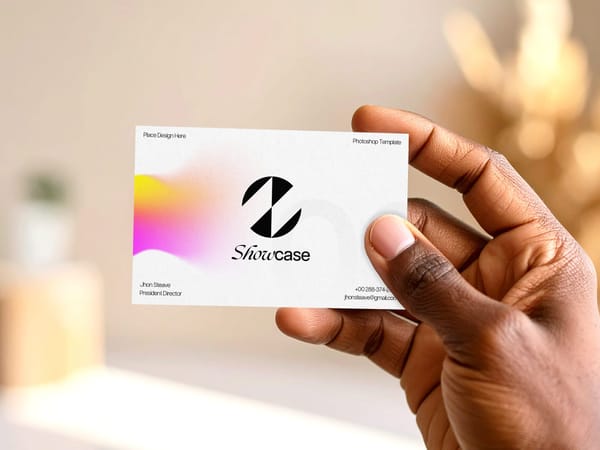 Vibrant Display Business Card Mockup