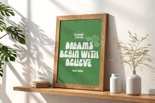 Wooden Shelf Poster Mockup